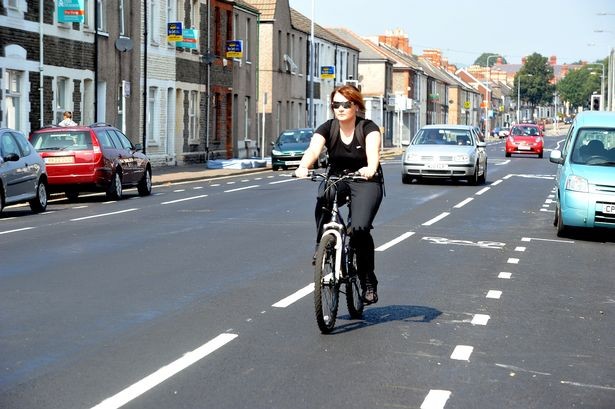 Cyclist in Cardiff